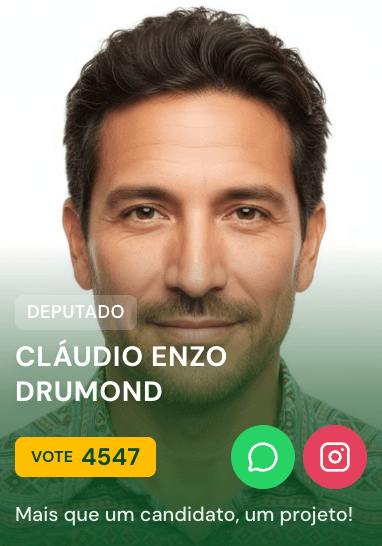 Exemplo de santinho digital — Cláudio Enzo Drumond, Deputado, Vote 4547